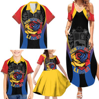 Venezuela Libre Family Matching Summer Maxi Dress and Hawaiian Shirt Freedom And National Pride - Wonder Print Shop