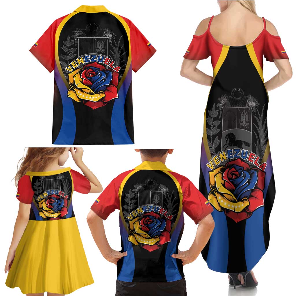 Venezuela Libre Family Matching Summer Maxi Dress and Hawaiian Shirt Freedom And National Pride - Wonder Print Shop