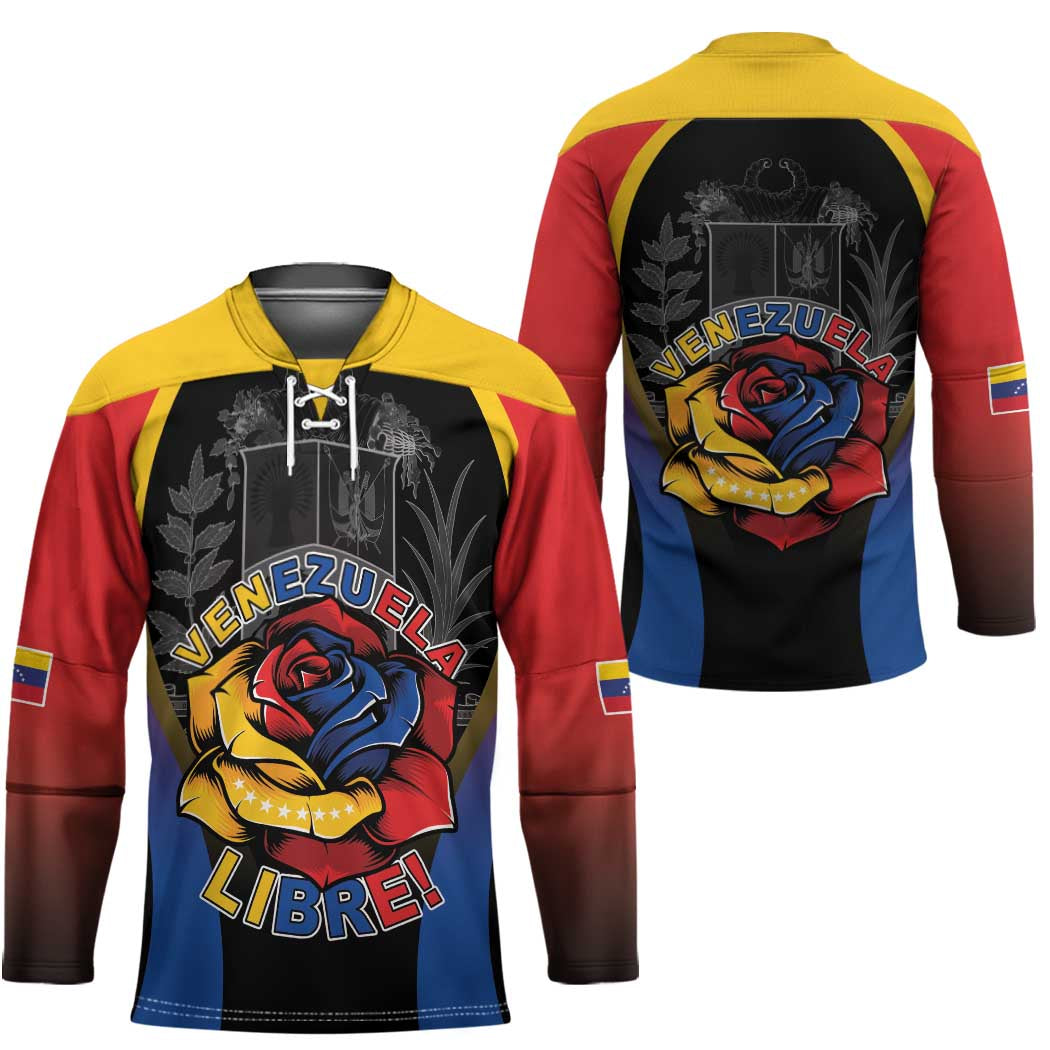 Venezuela Libre Hockey Jersey Freedom And National Pride - Wonder Print Shop