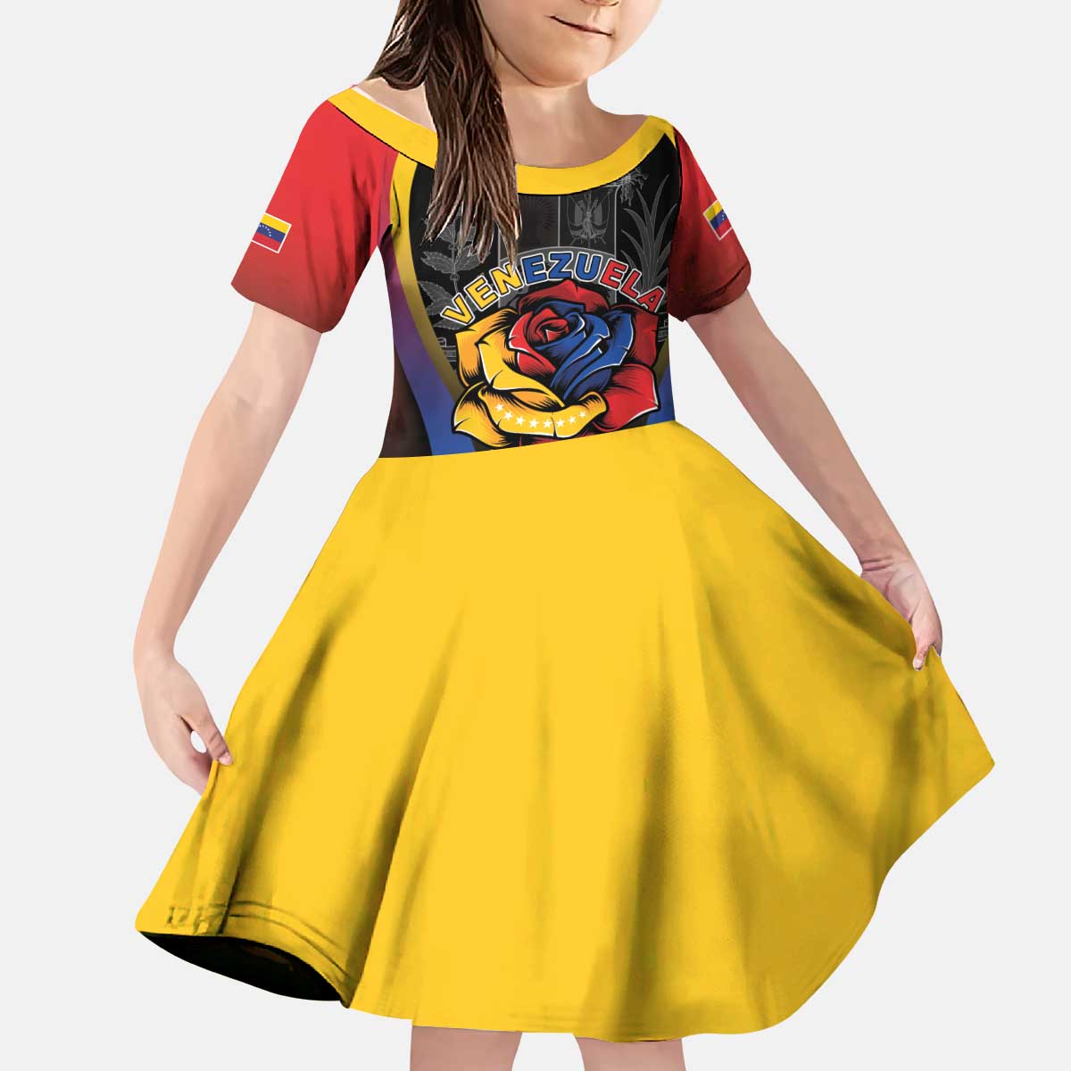 Venezuela Libre Kid Short Sleeve Dress Freedom And National Pride - Wonder Print Shop