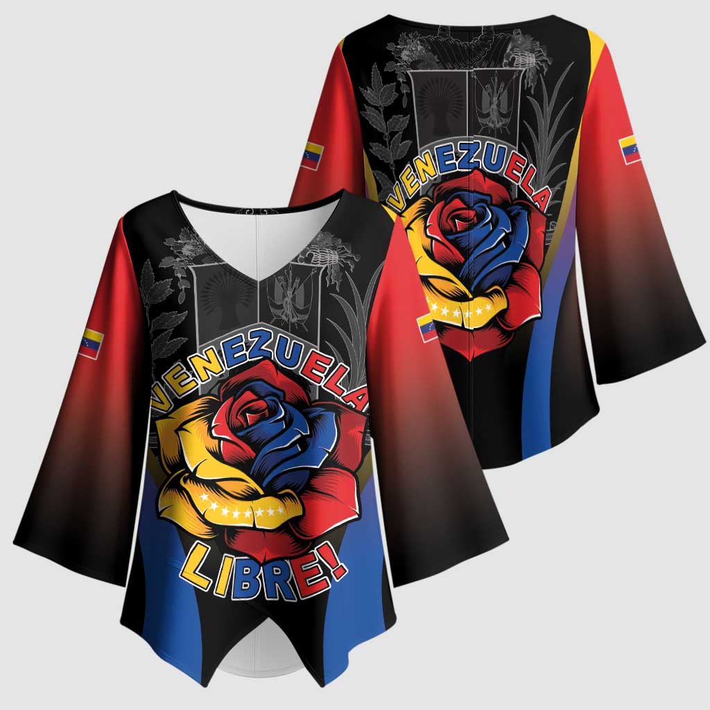 Venezuela Libre Kimono Sleeve Blouse Freedom And National Pride - Wonder Print Shop