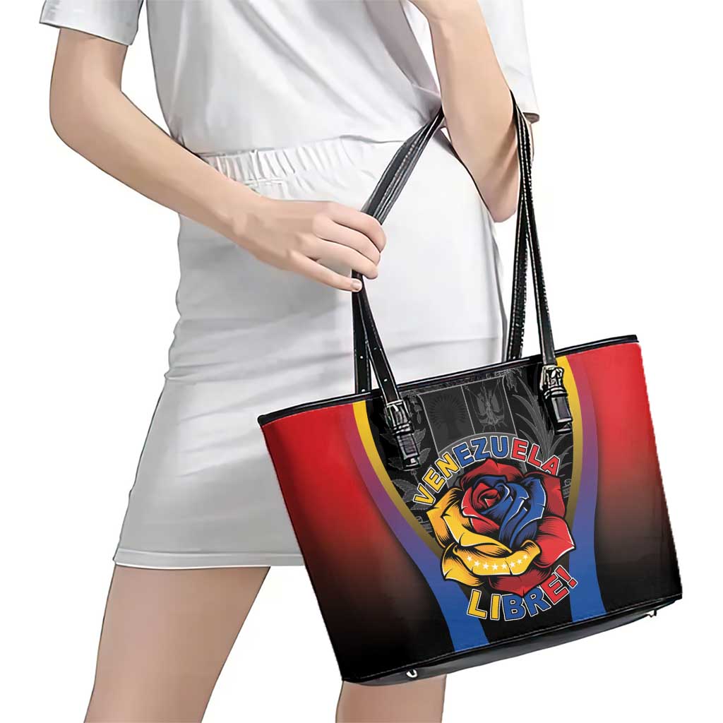 Venezuela Libre Leather Tote Bag Freedom And National Pride - Wonder Print Shop