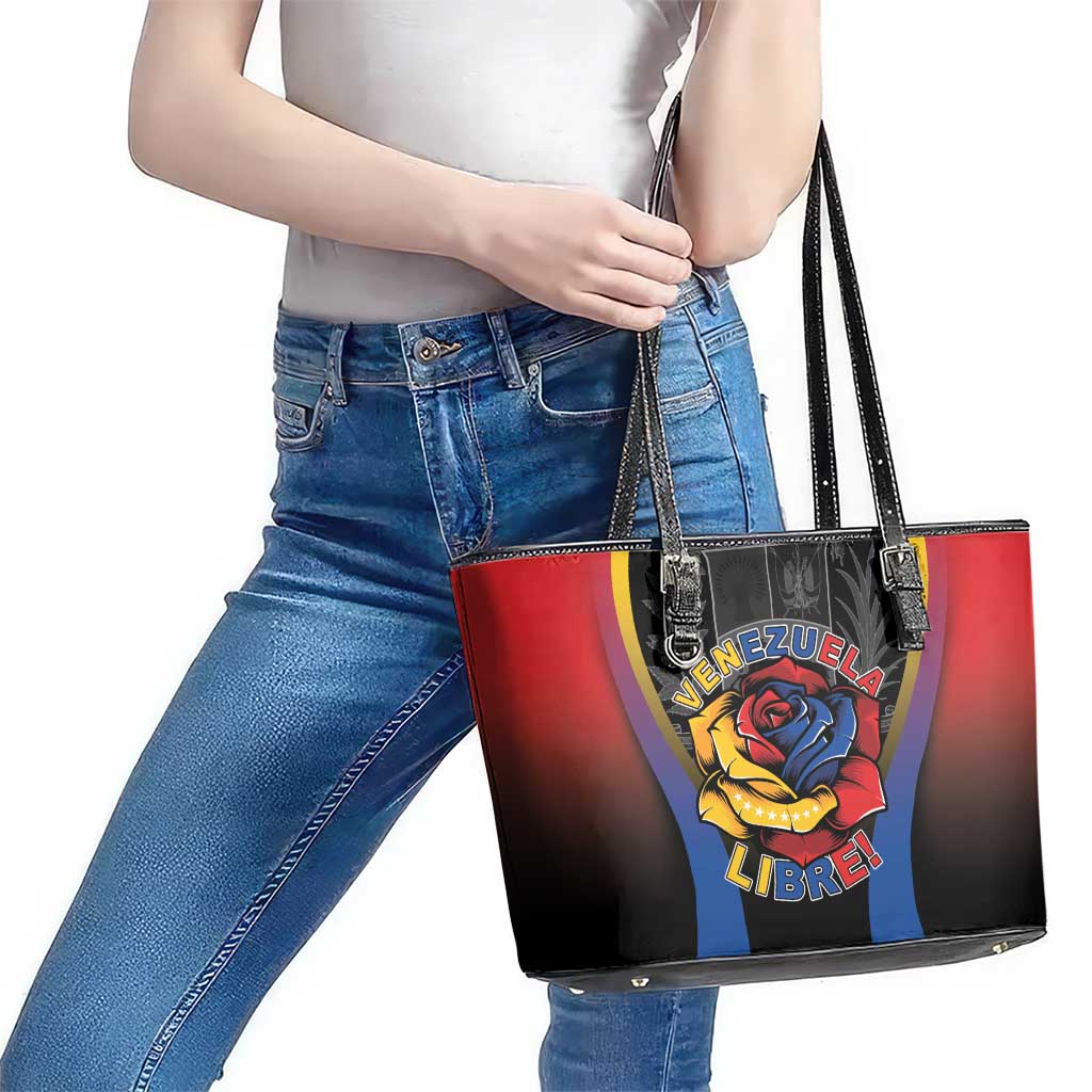 Venezuela Libre Leather Tote Bag Freedom And National Pride - Wonder Print Shop