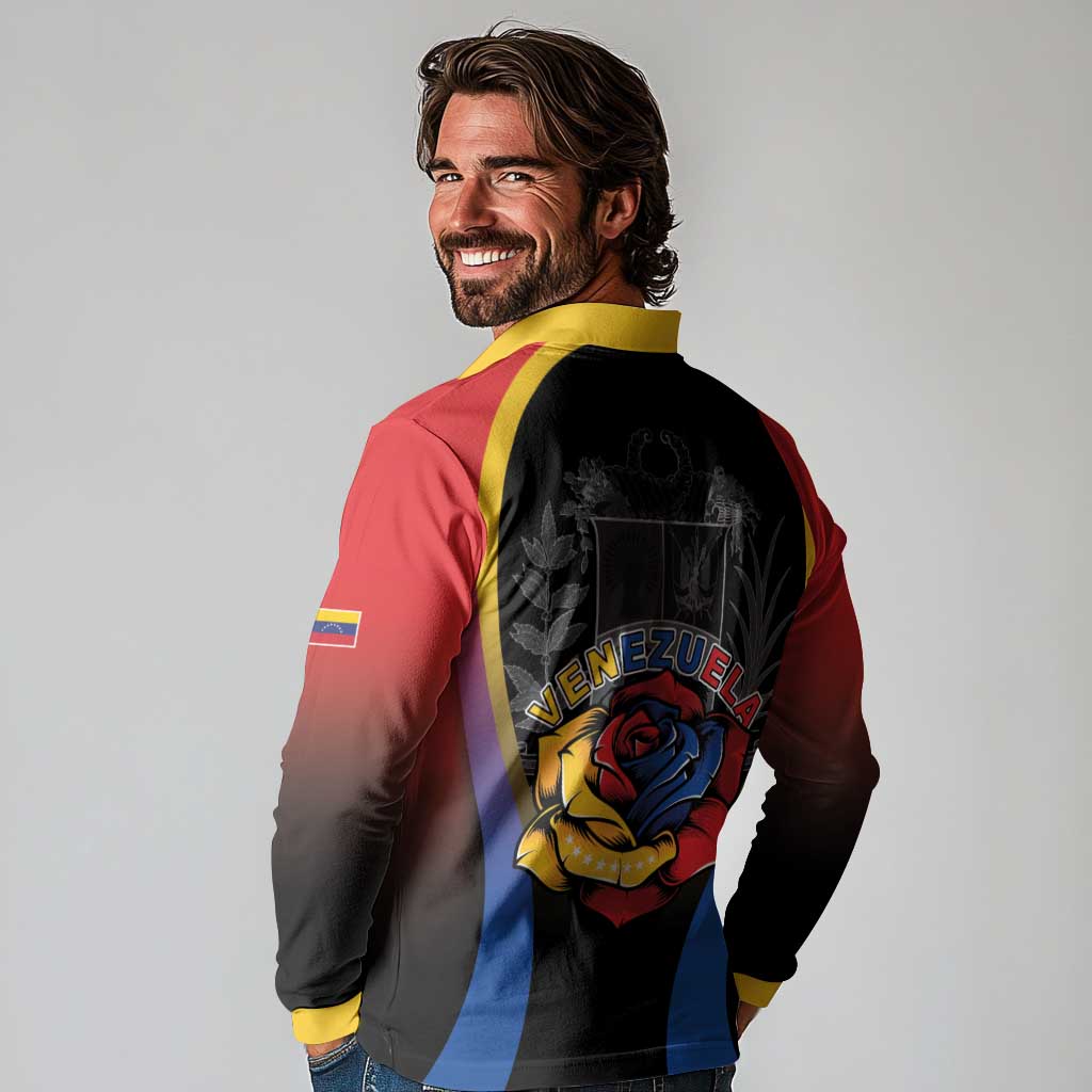Venezuela Libre Long Sleeve Polo Shirt Freedom And National Pride - Wonder Print Shop