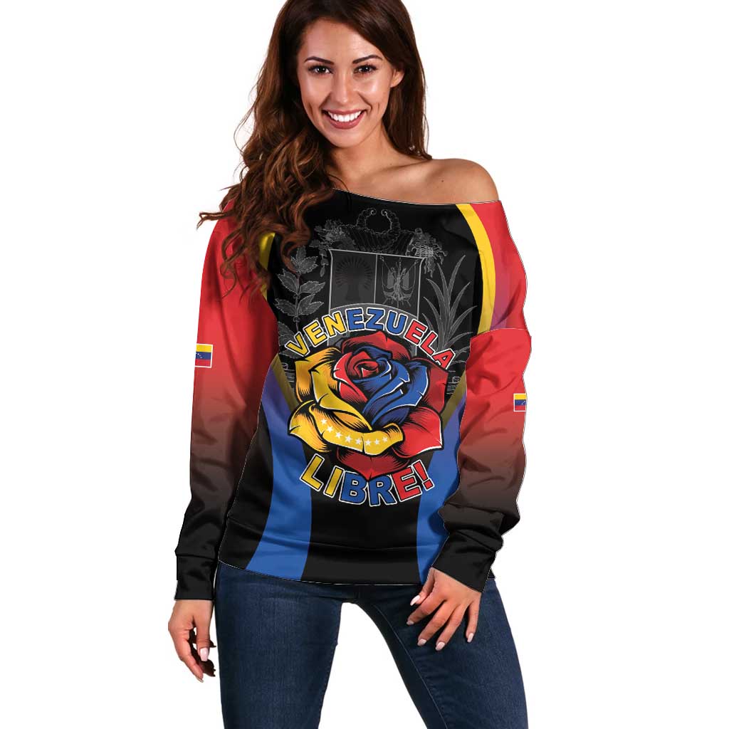 Venezuela Libre Off Shoulder Sweater Freedom And National Pride - Wonder Print Shop