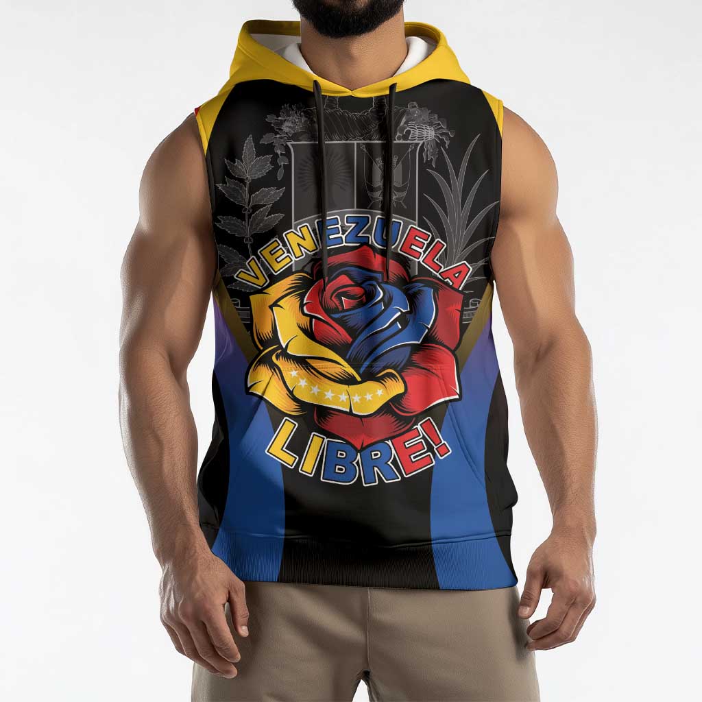 Venezuela Libre Sleeveless Hoodie Freedom And National Pride - Wonder Print Shop