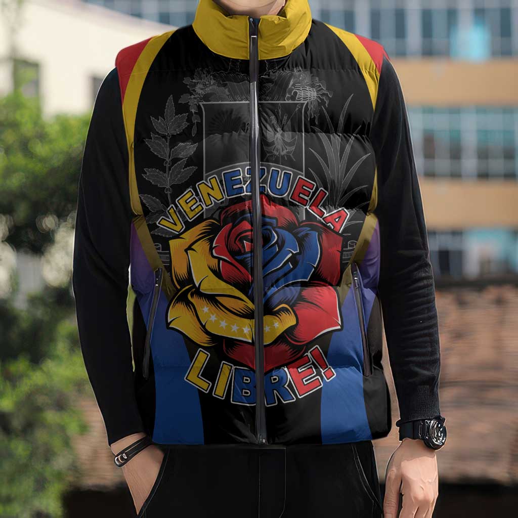 Venezuela Libre Sleeveless Puffer Jacket Freedom And National Pride - Wonder Print Shop