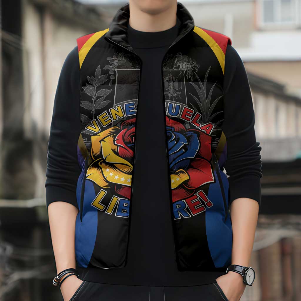 Venezuela Libre Sleeveless Puffer Jacket Freedom And National Pride - Wonder Print Shop