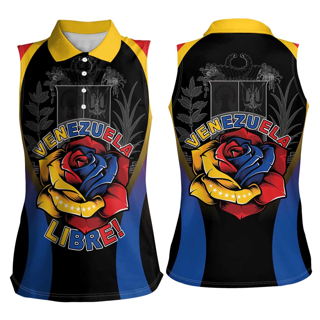 Venezuela Libre Women Sleeveless Polo Shirt Freedom And National Pride - Wonder Print Shop