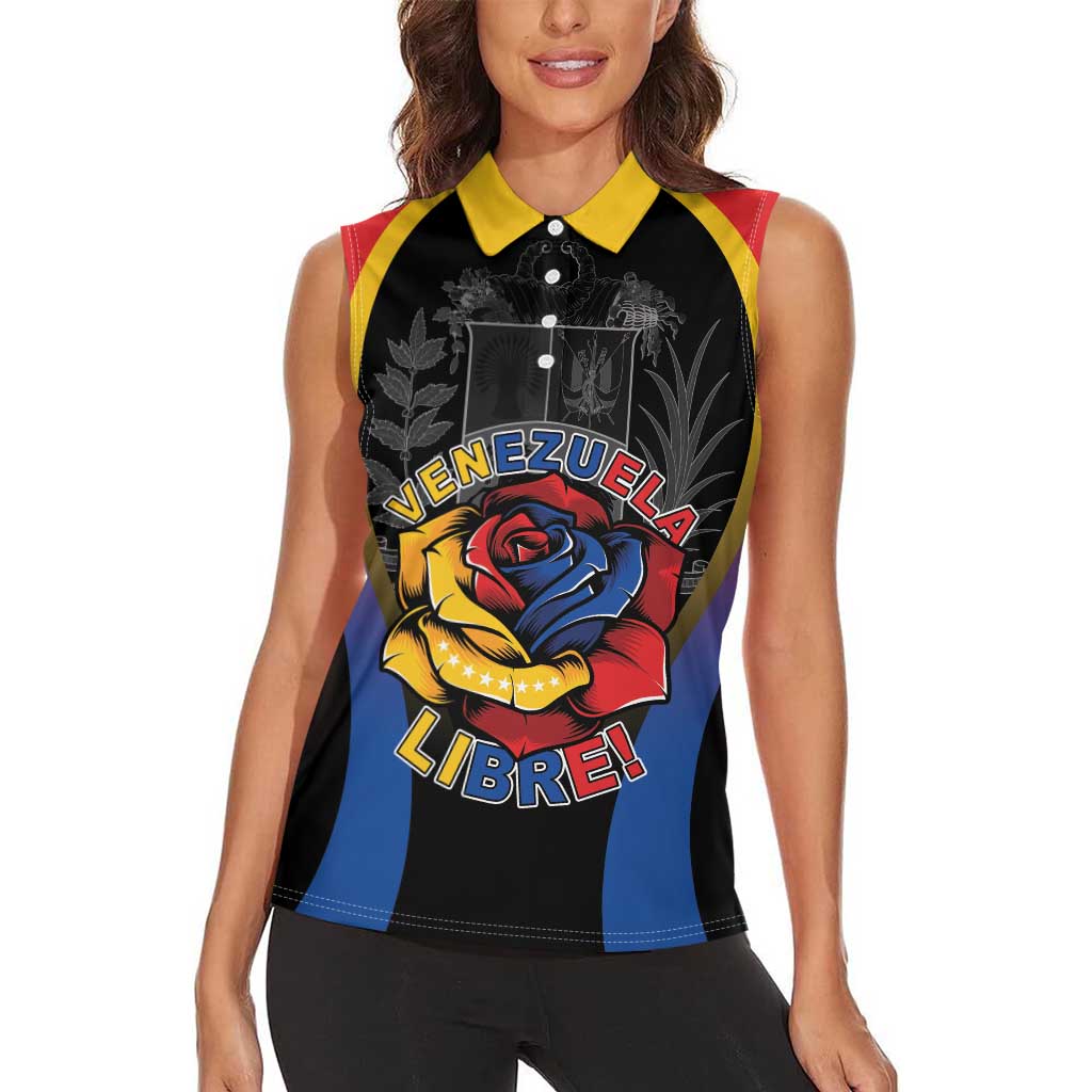 Venezuela Libre Women Sleeveless Polo Shirt Freedom And National Pride - Wonder Print Shop