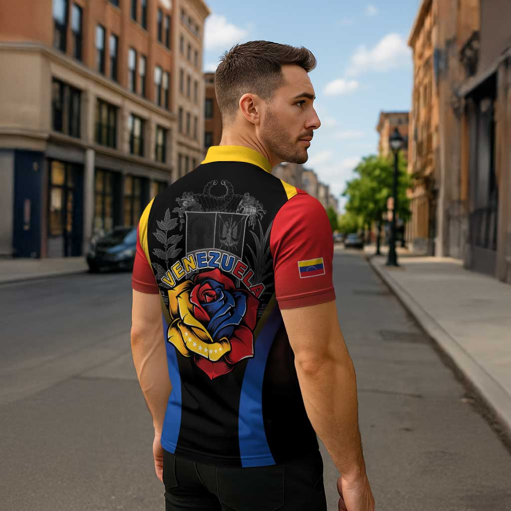 Venezuela Libre Zipper Polo Shirt Freedom And National Pride - Wonder Print Shop