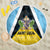 Saint Lucia Beach Blanket Coat Of Arm With Palm Leaf Pattern