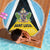 Saint Lucia Beach Blanket Coat Of Arm With Palm Leaf Pattern