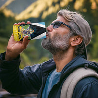 Personalised Saint Lucia 4 in 1 Can Cooler Tumbler Coat Of Arm With Palm Leaf Pattern