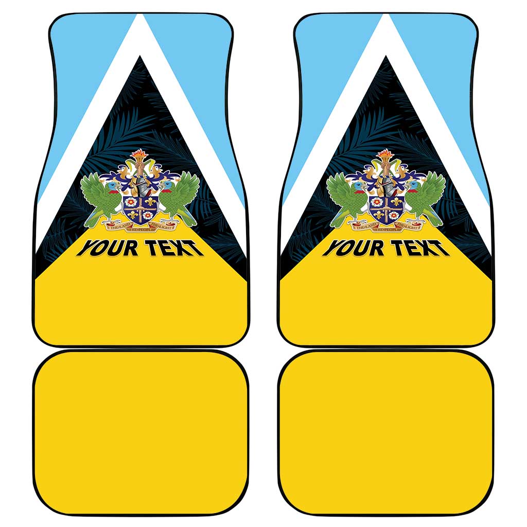 Saint Lucia Car Mats Coat Of Arm With Palm Leaf Pattern