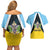 Personalised Saint Lucia Couples Matching Off Shoulder Short Dress and Hawaiian Shirt Coat Of Arm With Palm Leaf Pattern