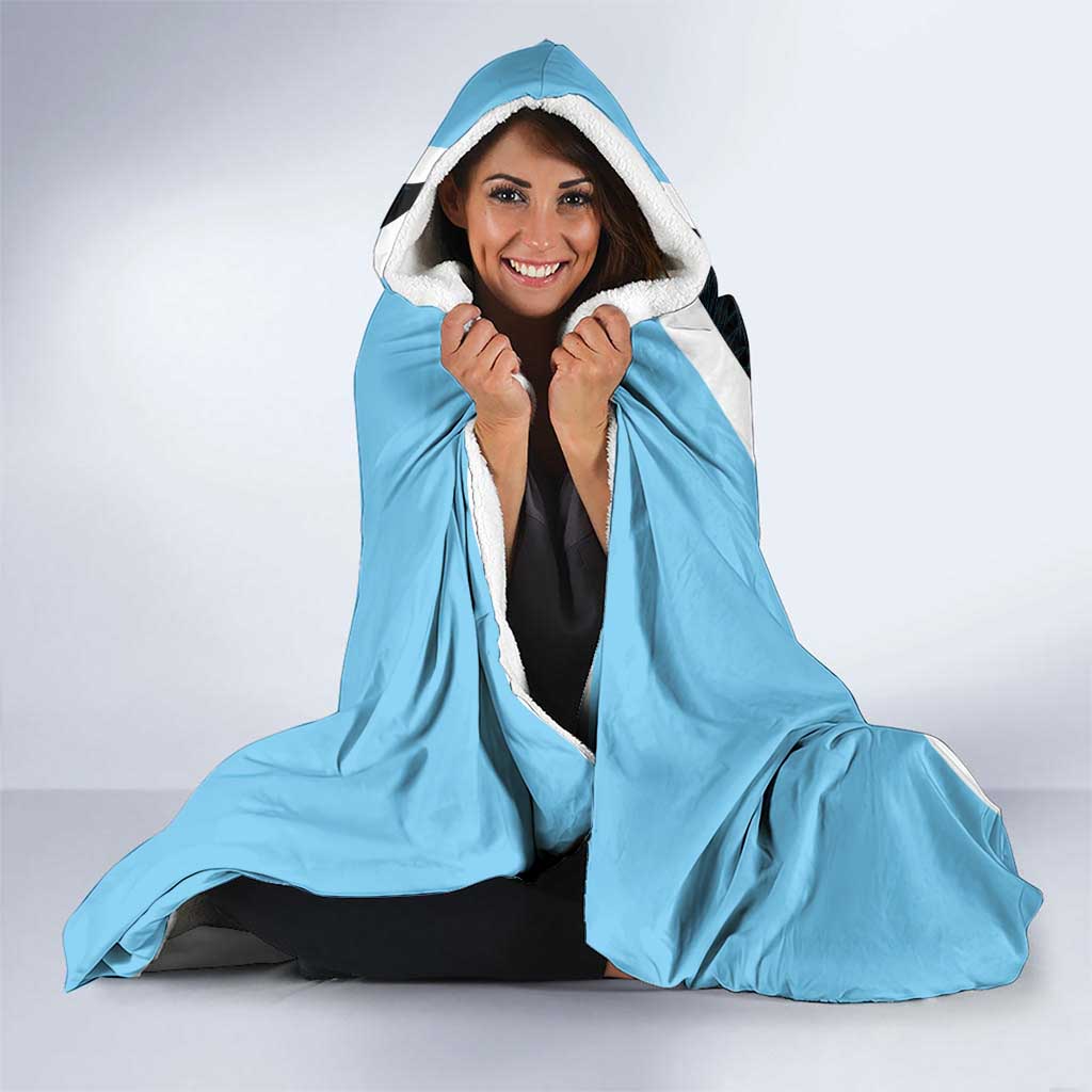 Saint Lucia Hooded Blanket Coat Of Arm With Palm Leaf Pattern