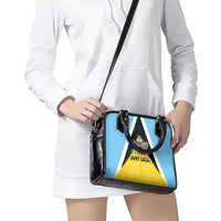 Saint Lucia Shoulder Handbag Coat Of Arm With Palm Leaf Pattern