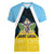 Personalised Saint Lucia Women V-Neck T-Shirt Coat Of Arm With Palm Leaf Pattern