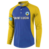 Custom Saint Lucia Football Button Sweatshirt Sporty Style