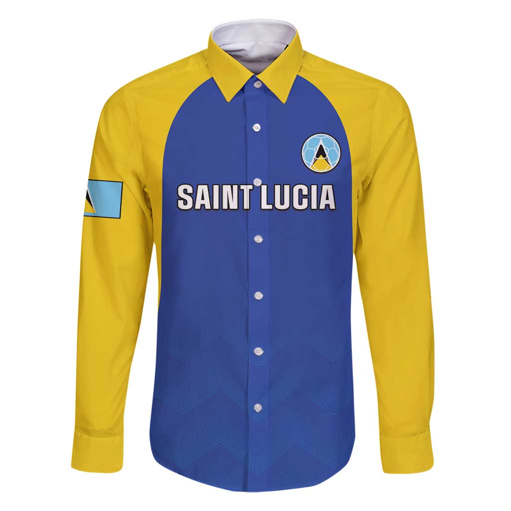 Custom Saint Lucia Football Family Matching Long Sleeve Bodycon Dress and Hawaiian Shirt Sporty Style