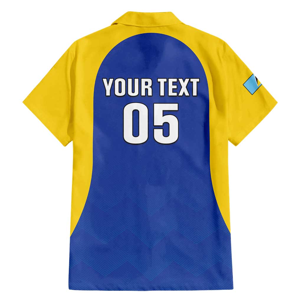 Custom Saint Lucia Football Family Matching Puletasi and Hawaiian Shirt Sporty Style