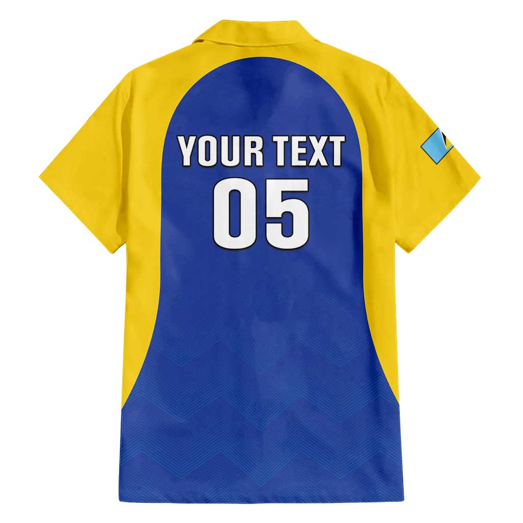 Custom Saint Lucia Football Family Matching Short Sleeve Bodycon Dress and Hawaiian Shirt Sporty Style