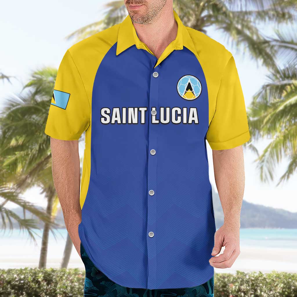 Custom Saint Lucia Football Hawaiian Shirt Sporty Style