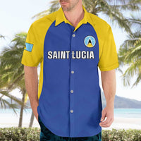 Custom Saint Lucia Football Hawaiian Shirt Sporty Style
