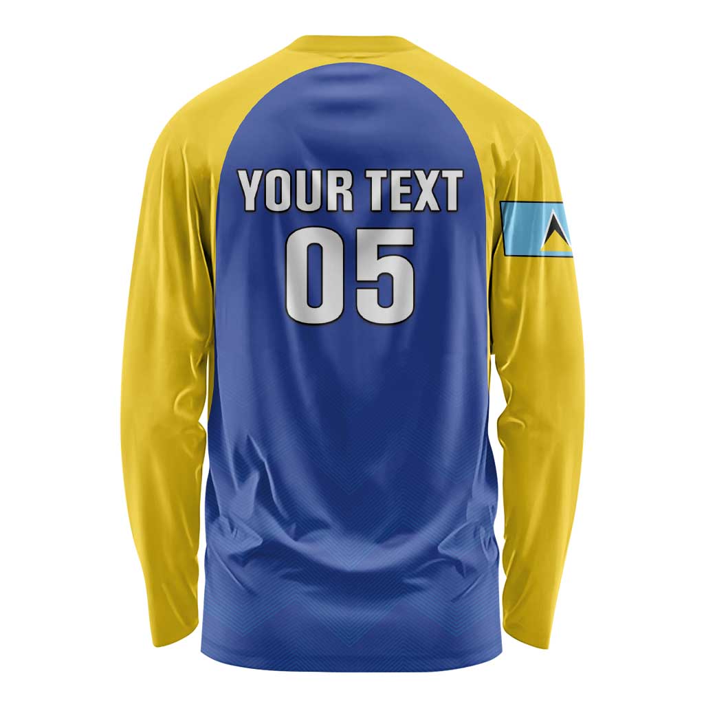 Custom Saint Lucia Football Long Sleeve Shirt Sporty Style