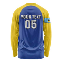 Custom Saint Lucia Football Long Sleeve Shirt Sporty Style