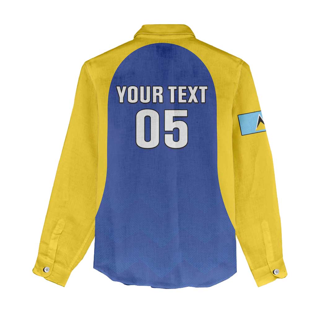 Custom Saint Lucia Football Women Casual Shirt Sporty Style