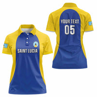 Custom Saint Lucia Football Women Polo Shirt Sporty Style