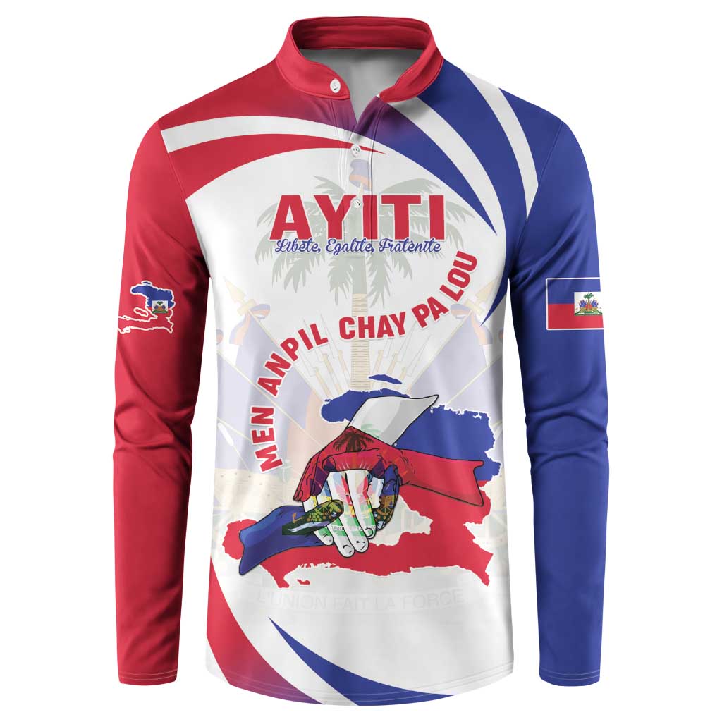 Haiti Button Sweatshirt Men Anpil Chay Pa Lou LT05