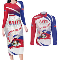 Haiti Couples Matching Long Sleeve Bodycon Dress and Long Sleeve Button Shirt Men Anpil Chay Pa Lou LT05