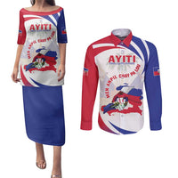 Haiti Couples Matching Puletasi and Long Sleeve Button Shirt Men Anpil Chay Pa Lou LT05