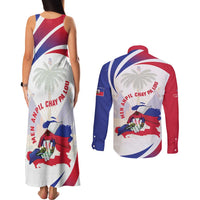 Haiti Couples Matching Tank Maxi Dress and Long Sleeve Button Shirt Men Anpil Chay Pa Lou LT05