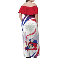 Haiti Family Matching Off Shoulder Maxi Dress and Hawaiian Shirt Men Anpil Chay Pa Lou LT05