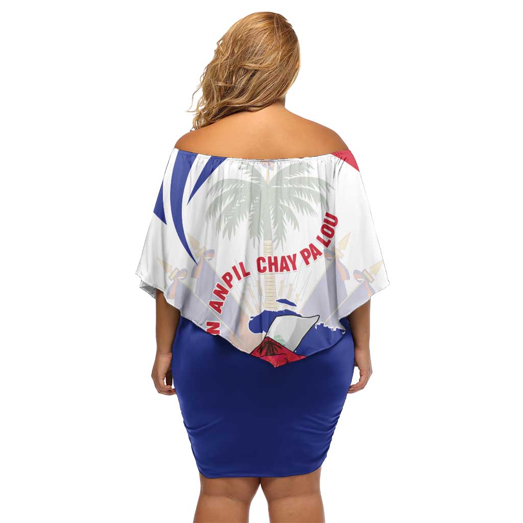 Haiti Family Matching Off Shoulder Short Dress and Hawaiian Shirt Men Anpil Chay Pa Lou LT05