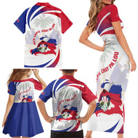 Haiti Family Matching Short Sleeve Bodycon Dress and Hawaiian Shirt Men Anpil Chay Pa Lou LT05