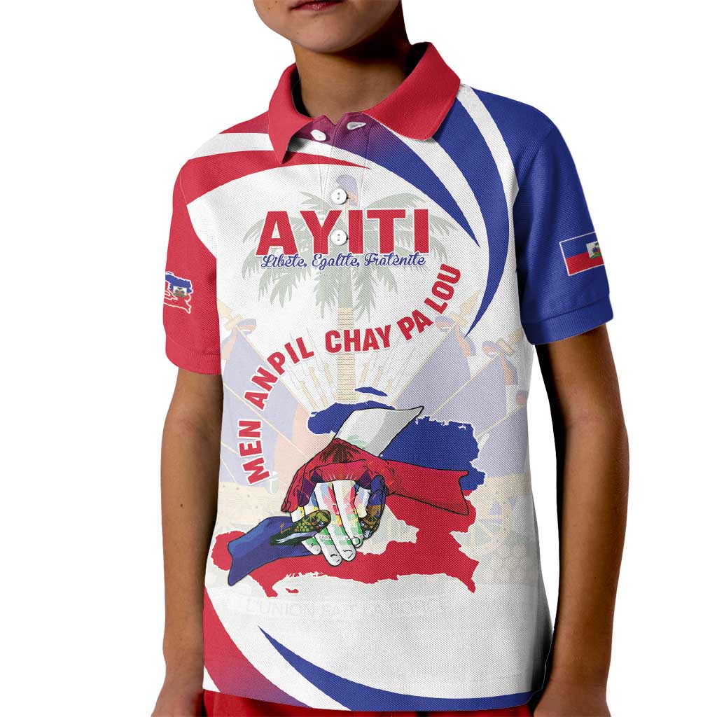 Haiti Kid Polo Shirt Men Anpil Chay Pa Lou LT05