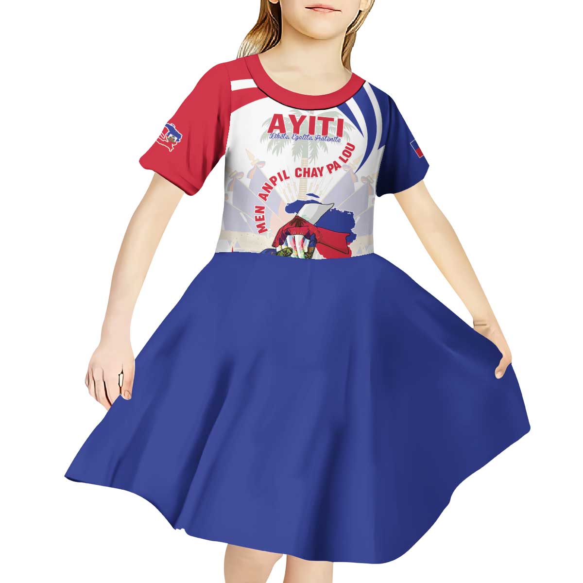Haiti Kid Short Sleeve Dress Men Anpil Chay Pa Lou LT05