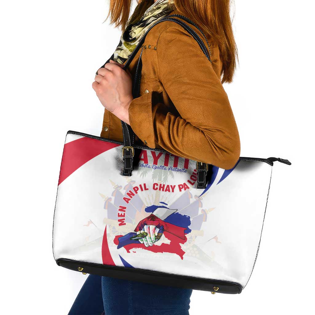 Haiti Leather Tote Bag Men Anpil Chay Pa Lou