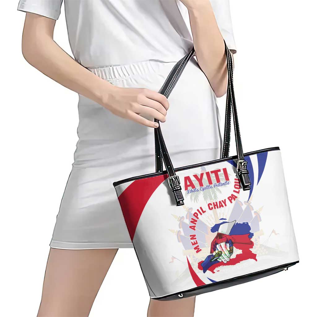 Haiti Leather Tote Bag Men Anpil Chay Pa Lou