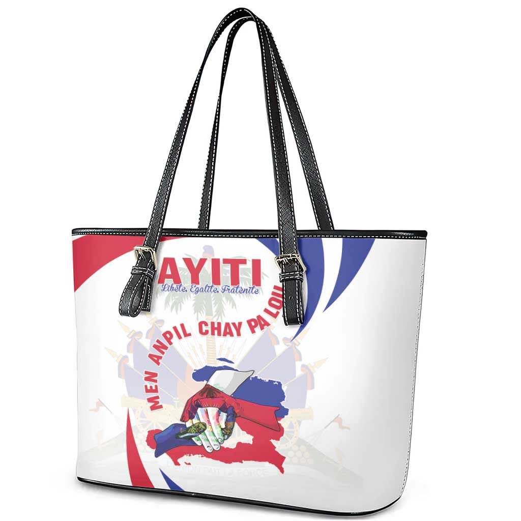Haiti Leather Tote Bag Men Anpil Chay Pa Lou