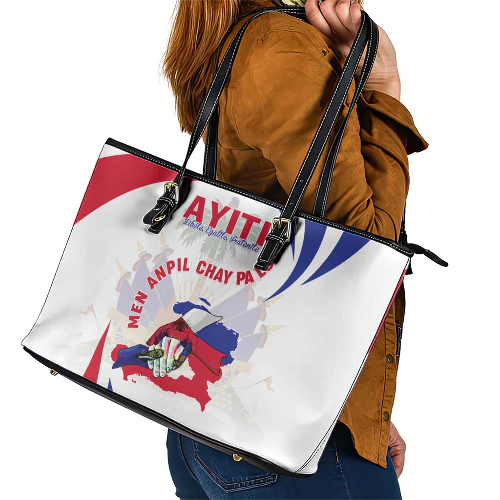 Haiti Leather Tote Bag Men Anpil Chay Pa Lou