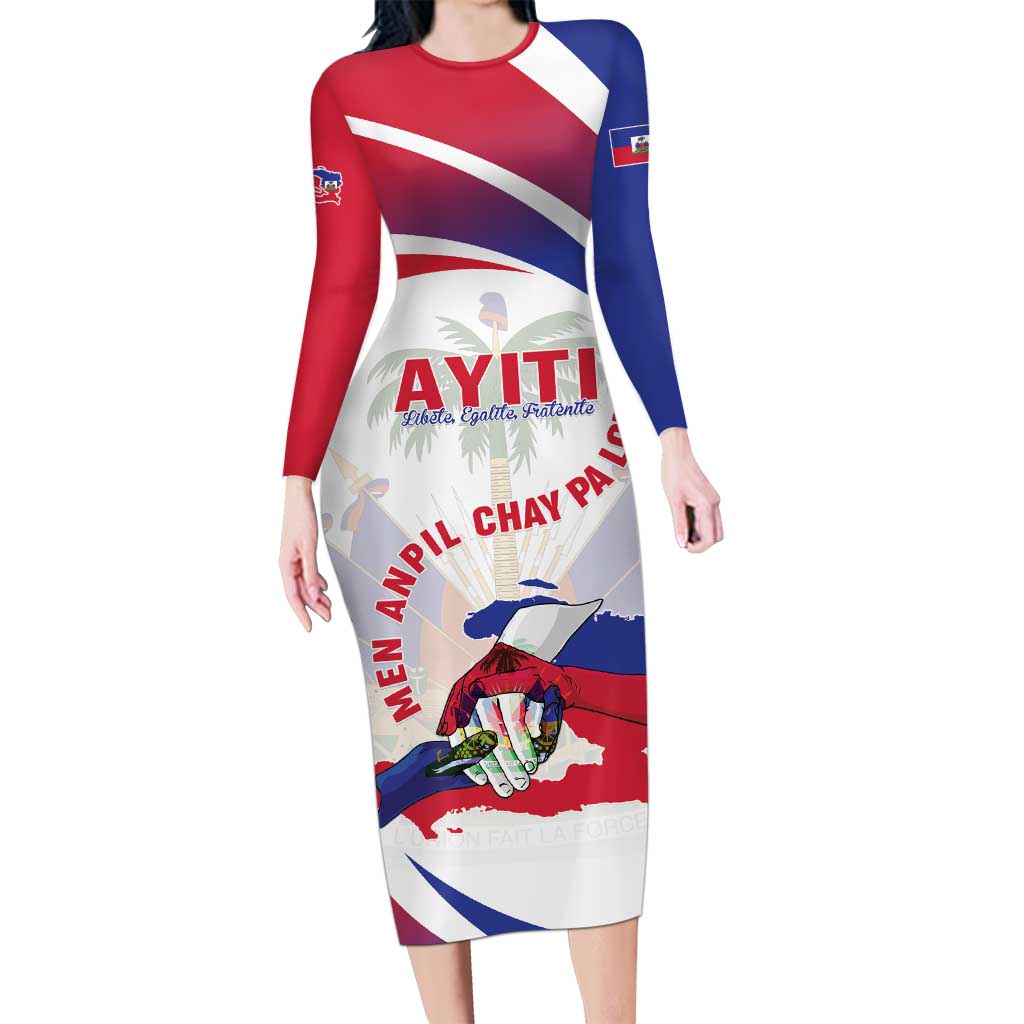 Haiti Long Sleeve Bodycon Dress Men Anpil Chay Pa Lou LT05