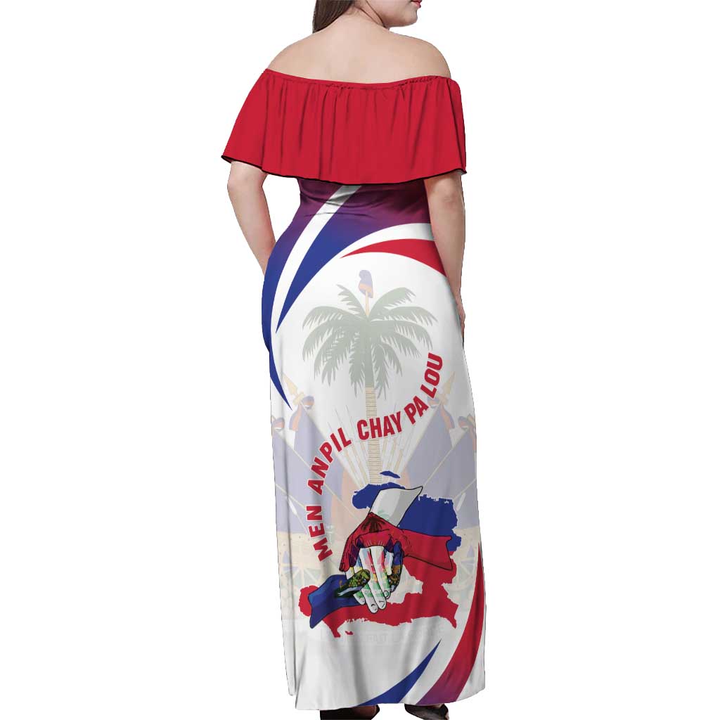 Haiti Off Shoulder Maxi Dress Men Anpil Chay Pa Lou LT05