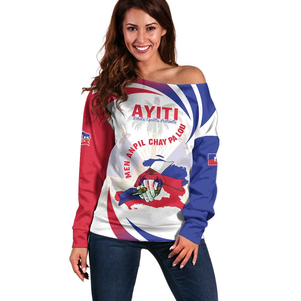 Haiti Off Shoulder Sweater Men Anpil Chay Pa Lou LT05
