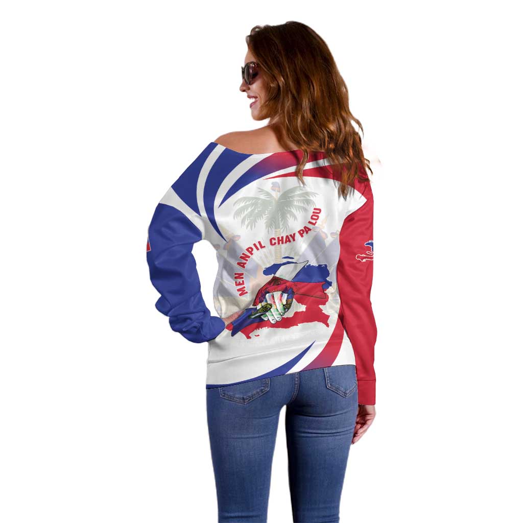 Haiti Off Shoulder Sweater Men Anpil Chay Pa Lou LT05